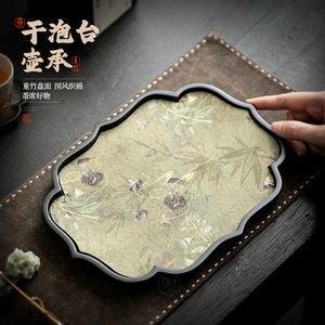 Carbonized Bamboo <b>Tea</b> Tray Irregular Shape Waterproof For Kung Fu <b>Tea</b> <b>Set</b> Afternoon <b>Tea</b> Use - Product Image 3