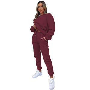 Conjunto de Sudadera con Capucha y Pantalones de Forro Polar de Color Sólido para Mujer, Manga Larga, Cuello Redondo, Estilo Casual para Otoño e Invierno, Dropshipping Shopify - Product Image 5