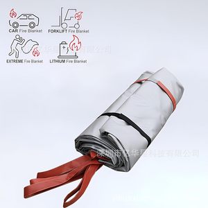 Couverture anti-feu en fibre de verre 6x7M résistante à la chaleur pour voiture, chariot élévateur, batterie au lithium, usage d'urgence - Product Image 1