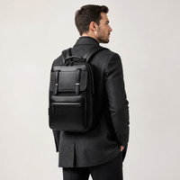 Sac à dos pour ordinateur portable en cuir PU durable personnalisé OEM, multi-poches, avec fermeture éclair, pour homme et femme
