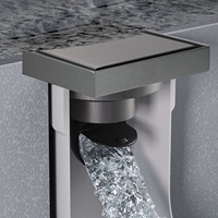 Grille de vidange carrée commerciale 4 po (100 mm) en acier inoxydable à insérer dans les carreaux, grille de douche dissimulée anti-odeur et anti-corrosion pour salle de bain et hôtel