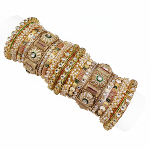 Elegant Kundan Pearl Meenakari Openable <b>Bangles</b> <b>Set</b> Designer Bridal Jewelry Premium Traditional <b>Bangle</b> Collection - Product Image 2