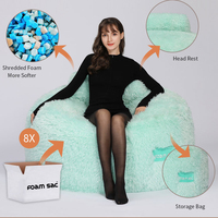 SAC en mousse pour femme, sacoche personnalisable 4 pieds — 9 pieds, en fausse fourrure compressée, nouveau SAC de haricots, grand canapé
