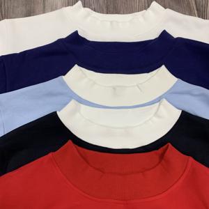 Sudadera de cuello alto acanalado para mujer, de otoño, personalizada con relieve, de color liso, con hombros caídos, talla grande - Product Image 3