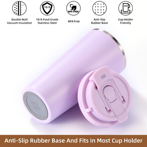 Vaso Térmico de Viaje de 600 ml (20 oz) con Aislamiento al Vacío, Tapa Antiderrames con Popote y Tapa para Beber, con Asa de Cuerda para Coche - Product Image 3