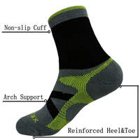 Chaussettes de sport personnalisables en coton à compression, anti-odeur, respirantes, absorbant la transpiration, antidérapantes et antichoc