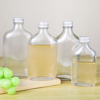 Vente en gros vide 50ml 100ml 150ml 200ml 250ml 350ml 500ml Flacon plat en verre pour infusion froide café boisson liqueur