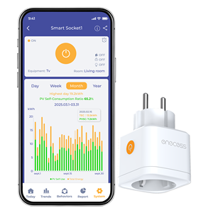 Prise WiFi encastrable – Surveillance de l'énergie en temps réel, utilisation automatique de l'énergie solaire, économie d'énergie, installation facile, 16A, 2,4 GHz. - Product Image 1