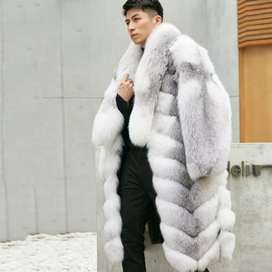 Wholesale 100% Natural Real Luxury <strong>Men</strong> Fox <strong>Fur</strong> Leather <strong>Jacket</strong> With <strong>Fur</strong> - Product Image 2