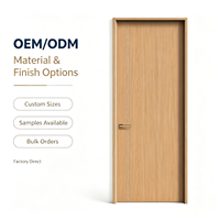 Porte battante intérieure moderne minimaliste en grain de bois avec bande de placage verticale, panneau en aluminium cristal de carbone, insonorisation optionnelle pour chambre à coucher