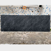 Plaque de pierre acrylique artificielle grande taille en promotion en Asie du Sud-Est, surface solide en acrylique modifiée, marbre noir pour comptoirs