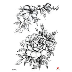 Disegno del tatuaggio del tatuaggio del corpo di arte nera del tatuaggio adesivo del tatuaggio personalizzato rosa - Product Image 4