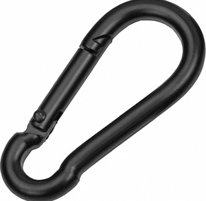 Gancho de llavero pequeño negro barato, gancho de resorte, ganchos de mosquetón de <span class=keywords><strong>escalada</strong></span>, mosquetón negro - Product Image 5