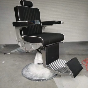 Silla de Barbero Metálica, Muebles de Salón de Belleza, Equipo de Peluquería Antiguo - Product Image 2