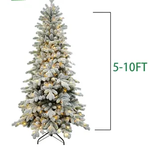 Source Manufacturer Flocked Artificial Christmas Tree With Mental Stand