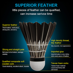 Whizz bádminton <span class=keywords><strong>pluma</strong></span> de ganso negro color de la <span class=keywords><strong>pluma</strong></span> - Product Image 3
