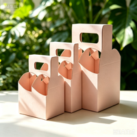 Emballage personnalisé multi-compartiments pour l'eau en bouteille, cartons en papier personnalisés avec poignées pour bouteilles, boîtes en papier pour café à emporter