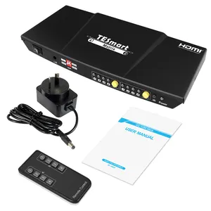 TESmart 4X2 HDMI SWITCHER & SPLITTER L/R S/PDIF 4K Selector 10.2 Gbps 4X2 Video Matrice 4 In 2 Out Hdmi Matrix