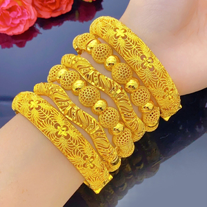 Chất Lượng Cao Brass Chunky <span class=keywords><strong>Bangles</strong></span> Cổ Điển Mạ Vàng Sang Trọng Hollow Thông Tư Hình Học Mô Hình Vòng Đeo Cho Phụ Nữ Đồ Trang Sức Thời Trang - Product Image 2