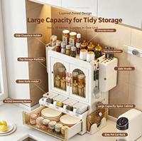 Meuble de rangement de cuisine haut de gamme pour comptoir et mur, anti-poussière, pour épices et condiments