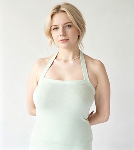 เสื้อสายเดี่ยวผ้าฝ้าย BCI สำหรับผู้หญิง เสื้อกล้ามคอเหลี่ยมแบบลำลองสำหรับฤดูร้อน - Product Image 2