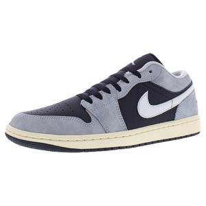 Nike Air Jordan 1 Low SE Chaussures en cuir pour hommes Light Smoke Grey Black Sail Style basketball - Product Image 1
