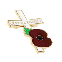 Broche de amapola británica, alfiler de aleación del día conmemorativo de la II Guerra Mundial