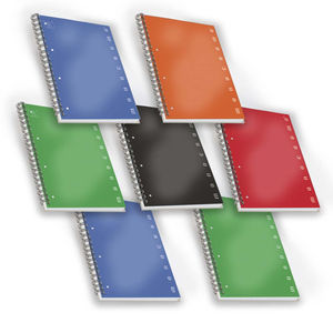 PIGNA - MAXI MONOCHROME SPIRAL-BOUND QUAD. Paquet de 77 feuilles A4 lignées assorties - Product Image 1