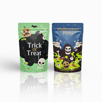 Impression personnalisée Emballage de cadeaux de Noël Halloween Sac debout en plastique avec fermeture éclair pour biscuits, bonbons