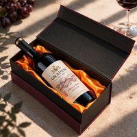 Boîte cadeau pour vin en bouteille unique haut de gamme, emballage rigide de luxe, fabricant