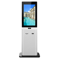 Kiosque intelligent de check-in pour hôtel, 32 pouces, sur pied, avec reconnaissance faciale, lecteur de passeport, imprimante de reçus, terminal en libre-service