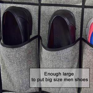 Polyester Durable 24 Pocket Metal <b>Hooks</b> Over the Door <b>Shoe</b> Organizer - Product Image 2