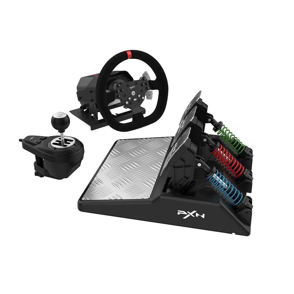 rts PXN V10 game steering wheel 900 degree force feedback vibration x-box one series s/x ps4 pc with pedal shifter gear stick