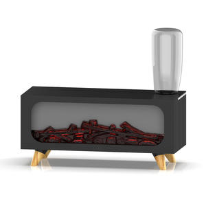 Humidificateur à flamme simulée 0,5 L, diffuseur d'arômes alimenté par USB avec pieds en bois clair pour usage domestique - Product Image 5