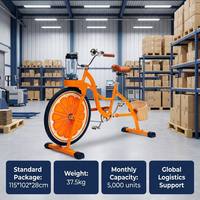 EXI 26-inch Oranje Sapcentrifuge Smoothie Blender Fitnessfiets Enkelvoudige Versnelling Stalen Frame 150kg Draagvermogen