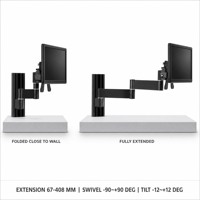 Support mural pour téléviseur à mouvement complet DMP LCD402, support d'écran articulé pour écrans de 13 à 30 pouces, VESA 100x100 mm