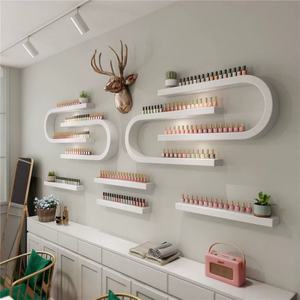 Zxm Nail Salon <b>Shelf</b> Wall Hanging Mental Storage <b>Shelf</b> <b>Gold</b> Nail Polish Display Rack - Product Image 4