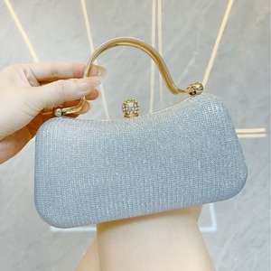 New Women's Shiny Hard Clutch <b>Bag</b> Polyester Material Cross-Border Trend Wedding Party Dinner Matching Gift <b>Small</b> Square Tanjing - Product Image 6