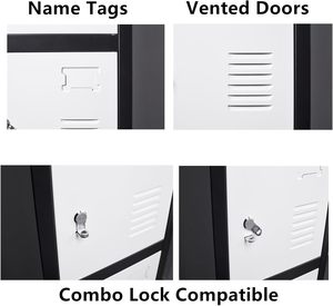 71" Heavy-Duty Steel <b>Locker</b> Cabinet (6-Door 6-Tier) - Secure Storage for School <b>Lockers</b>, Office Employee, Gym & Home - Product Image 5