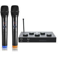 UHF Kablosuz HD Mikrofon Karaoke Mikseri, 16 Kanallı Kristal Ses, 30 Metre Menzil, PC ve Akıllı TV Ses Çubuğu için USB