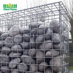 하이 퀄리티 아연 도금 장식 가비온 바구니 야외 정원 돌 상자 방수 철 낮은 사각형 용접 와이어 울타리/게이트 사용