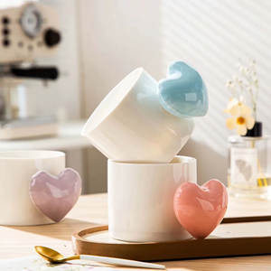 Regalos para mamá de <span class=keywords><strong>hija</strong></span>, hijo, día de la <span class=keywords><strong>madre</strong></span>, regalos de cumpleaños, Día de San Valentín, forma de corazón única, mango, <span class=keywords><strong>taza</strong></span> de café de cerámica - Product Image 6