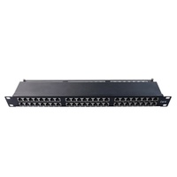 Panneau de brassage réseau Cat6 FTP blindé 1U 19 pouces 48 ports haute densité avec barre de gestion de câbles arrière
