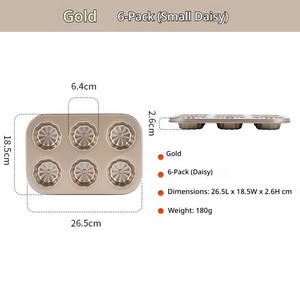 Molde Profesional Antiadherente de Acero al Carbono <span class=keywords><strong>para</strong></span> Hornear, con Forma de Concha de Banana y Calabaza, <span class=keywords><strong>para</strong></span> Muffins, Cupcakes y Tartas de Huevo - Product Image 6