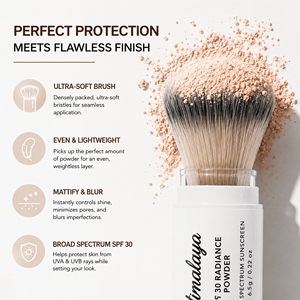 Polvere Solare Colorata <span class=keywords><strong>SPF30</strong></span> con Etichetta Privata, Pennello Incorporato, Niacinamide, Effetto Opacizzante e Illuminante per Viso e Cuoio Capelluto - Product Image 5