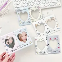 Porte-cartes INS tendance 2 compartiments 'Love' 3 pouces pour couple, pochette de rangement pour photos d'idoles, pendentif porte-clés pour photos d'identité, cadeaux
