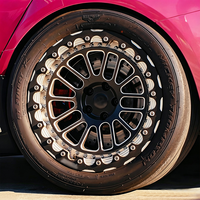 Jantes Forgées Drag Pack Beadlock 17x10 18x11 5x114.3 Noir Brillant Fraisé Multi-Rayons pour Camaro C8 Supra Challenger Mustang GT