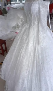 Vestido de Novia Africano Personalizado 2026, Hombros Descubiertos, Mangas Largas con Transparencias, Lentejuelas, Encaje con Cuentas, Vestido de Baile, Talla Grande - Product Image 3
