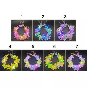 Guirlande lumineuse LED en forme de couronne de fleurs, serre-tête LED Hawaïen, couronne florale, accessoires pour anniversaire, mariage et fête - Product Image 3