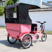 Tuktuk, Transporte Ecológico, Bicicleta Eléctrica de Pedales, Rickshaw, Triciclo con Llantas Anchas, Bicicleta de Carga Familiar, Triciclo para Adultos